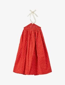 Agave Poppy-print Seersucker-cotton Dress 3-12 Years -Kid Couture R04136661 POPPYRED ALT02