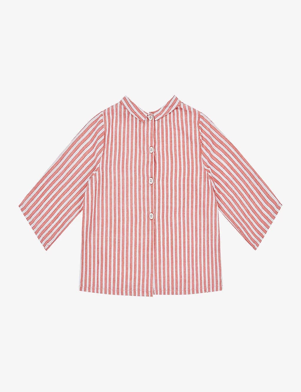 Carrot Stripe-pattern Long-sleeve Cotton Shirt 3 Months- 2 Years 2 Carrot Stripe-pattern Long-sleeve Cotton Shirt 3 Months- 2 Years - Image 2