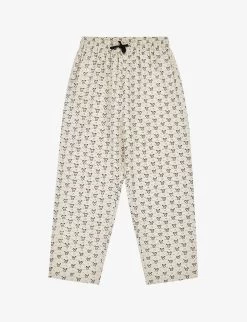 Elderberry Polka Floral-print Cotton Trousers 3-12 Years
