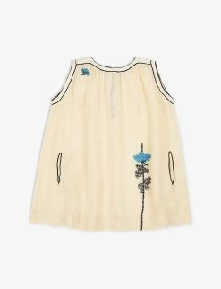 Ginger Floral-embroidered Linen Dress 3 Months - 12 Years
