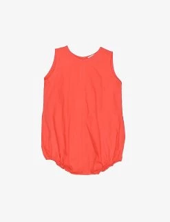 Pilea Round-neck Balloon-fit Cotton-poplin Babygrow 1-18 Months