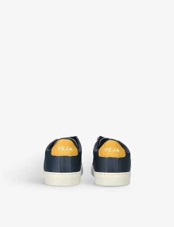 Veja Esplar Logo-embroidered Leather Low-top Trainers 6-9 Years -Kid Couture R04137475 NAVY ALT03