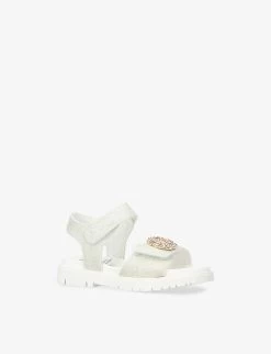 Felica Peace-motif Glitter Sandals 4-9 Years -Kid Couture R04137484 SILVER ALT02