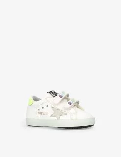 Golden Goose Baby School Star-motif Leather Trainers 4 Months-2 Years -Kid Couture R04139076 WHITEOTH ALT02