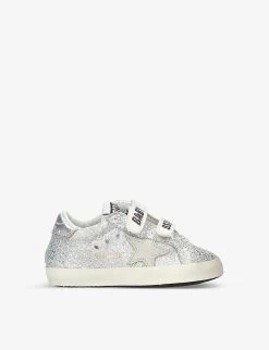 Golden Goose Baby School Glitter-embellished Leather Low-top Trainers 0-6 Months