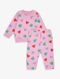 STELLA MCCARTNEY Heart-print Cotton-jersey Tracksuit 6-36 Months -Kid Couture R04142066 VIOLAMULTICOLOR ALT02