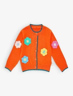 Kid Couture 6 STELLA MCCARTNEY Flower-patch Cotton-knit Cardigan 3-36 Months