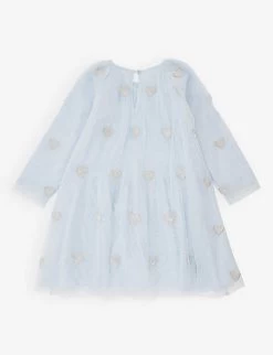 STELLA MCCARTNEY Heart-embroidered Recycled-polyester Tulle Dress 6-36 Months 5 STELLA MCCARTNEY Heart-embroidered Recycled-polyester Tulle Dress 6-36 Months -Kid Couture R04142107 CELESTEEMBROIDERY ALT02