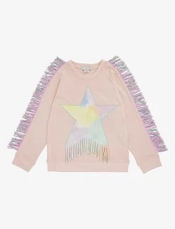 STELLA MCCARTNEY Star-shaped Panel Tassel Cotton-jersey Sweatshirt 2-12 Years