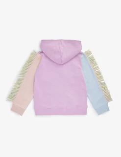 STELLA MCCARTNEY Unicorn-print Tassel Cotton-jersey Hoody 2-10 Years -Kid Couture R04142117 WISTERIA ALT02