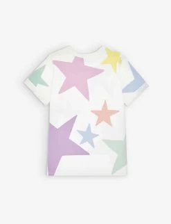 STELLA MCCARTNEY Star-print Organic Cotton-jersey T-shirt 4-14 Years -Kid Couture R04142120 IVORYCOLOURFUL ALT02
