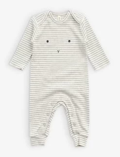 Stripe Bunny Organic-cotton Babygrow 0-12 Months