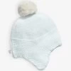 Pom-pom Knitted Cotton Trapper Hat 0-12 Months