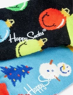 Happy Socks Holiday Gift Set Pack Of Two Stretch-cotton Blend Socks 1-9 Years -Kid Couture R04147953 BLUE ALT02