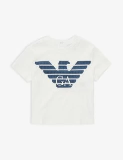 Emporio Armani Logo-embroidery Short-sleeve Cotton T-shirt 6-36 Months