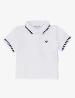Emporio Armani Brand-embroidered Regular-fit Stretch-cotton Polo Shirt 6-36 Months
