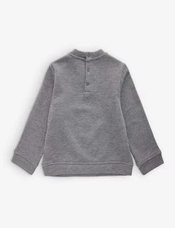 Emporio Armani Felpa Logo-print Long-sleeve Cotton-blend Sweatshirt 18-36 Months -Kid Couture R04148268 GMELANGEAQUIL ALT02