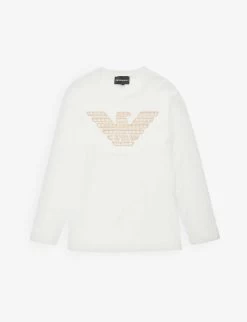 Emporio Armani Brand-appliqué Long-sleeve Cotton-jersey T-shirt 6-14 Years