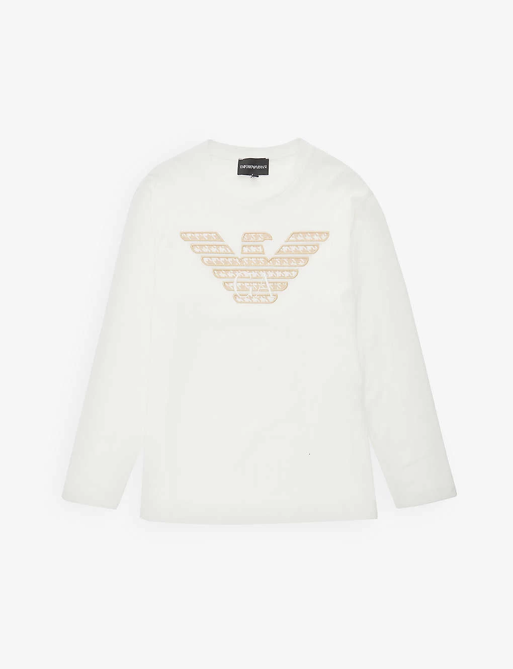 Emporio Armani Brand-appliqué Long-sleeve Cotton-jersey T-shirt 6-14 Years 1 Emporio Armani Brand-appliqué Long-sleeve Cotton-jersey T-shirt 6-14 Years