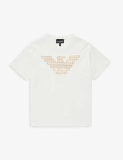 Emporio Armani Brand-embroidered Short-sleeve Cotton-jersey T-shirt 6-14 Years