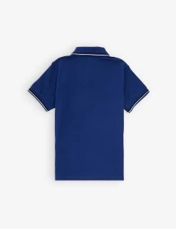 Emporio Armani Brand-embroidered Regular-fit Stretch-cotton Polo Shirt -Kid Couture R04148276 COLONIABLU ALT02