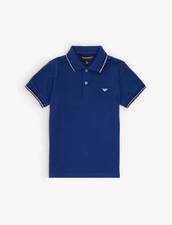 Emporio Armani Brand-embroidered Regular-fit Stretch-cotton Polo Shirt