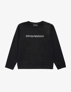 Emporio Armani Brand-print Crewneck Jersey Sweatshirt 4-16 Years