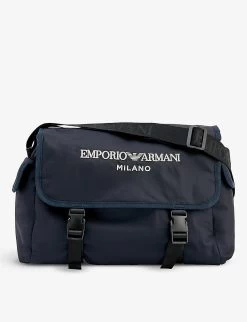 Emporio Armani Logo-embroidered Shell Changing Bag