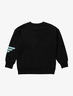Emporio Armani Logo-print Crewneck Cotton-jersey Sweatshirt 6-14 Years -Kid Couture R04148303 NERO ALT02