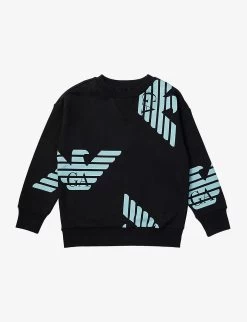 Emporio Armani Logo-print Crewneck Cotton-jersey Sweatshirt 6-14 Years