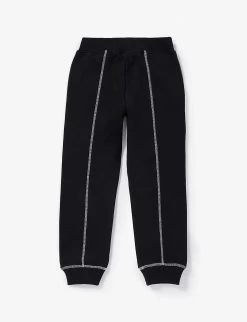 Emporio Armani Logo-print Contrast-seam Cotton-jersey Jogging Bottoms -Kid Couture R04148304 NERO ALT02