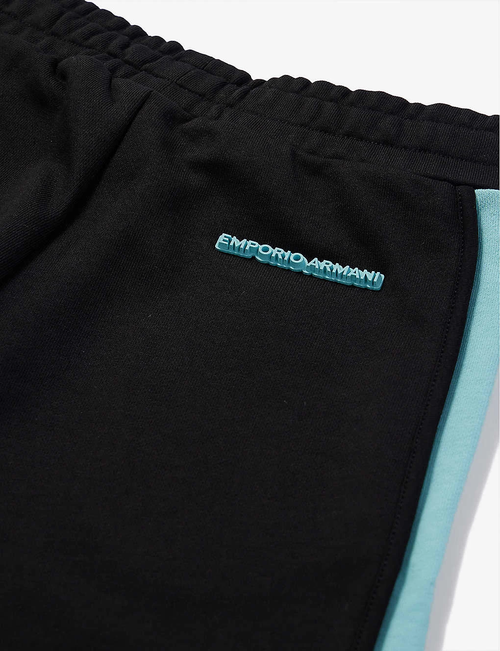 Emporio Armani Logo-print Contrast-panel Cotton-jersey Shorts 2 Emporio Armani Logo-print Contrast-panel Cotton-jersey Shorts - Image 2