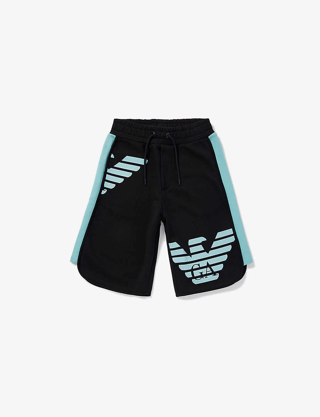 Emporio Armani Logo-print Contrast-panel Cotton-jersey Shorts 1 Emporio Armani Logo-print Contrast-panel Cotton-jersey Shorts