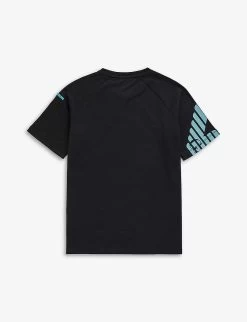 Emporio Armani Logo-print Relaxed-fit Cotton-jersey T-shirt 4-16 Years -Kid Couture R04148306 NERO ALT02
