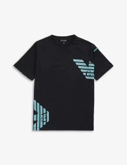 Emporio Armani Logo-print Relaxed-fit Cotton-jersey T-shirt 4-16 Years