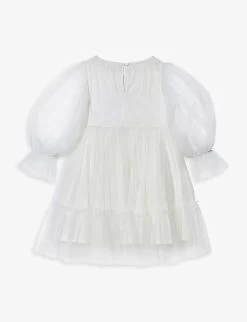 Neva Tulle Dress 4-11 Years -Kid Couture R04148905 MILK ALT02