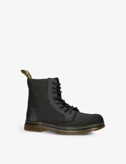 Dr. Martens Combs 8-eyelet Lace-up Leather And Mesh Boots 9-10 Years -Kid Couture R04149297 BLACK ALT02
