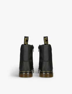 Dr. Martens Combs 8-eyelet Lace-up Leather And Mesh Boots 9-10 Years -Kid Couture R04149297 BLACK ALT03