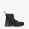 Dr. Martens Combs 8-eyelet Lace-up Leather And Mesh Boots 9-10 Years