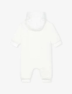 Boss Logo-embroidered Hooded Borg Pramsuit 1-18 Months -Kid Couture R04150694 OFFWHITE ALT02