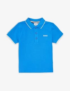 Boss Log-print Cotton-piqué Polo Shirt 3 Months-3 Years
