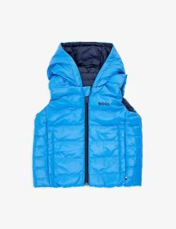 Boss Logo-print Reversible Shell-down Gilet 3 Months-3 Years