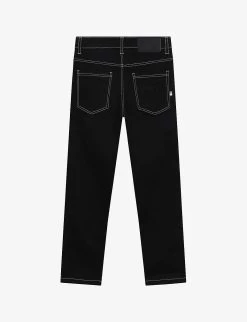 Boss Rubberised Logo-patch Stretch-jeans 4-16 Years -Kid Couture R04150757 DENIMBLACK ALT02