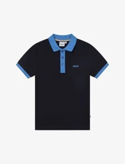 Boss Rubberised-logo Cotton-piqué Polo Shirt 4-16 Years