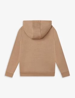 Boss Logo-print Long-sleeve Cotton-jersey Hoody 4-16 Years -Kid Couture R04150778 STONE ALT02