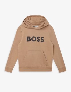 Boss Logo-print Long-sleeve Cotton-jersey Hoody 4-16 Years