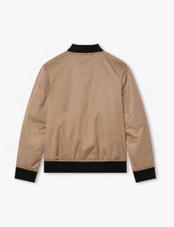 Boss Logo-patch Side-stripe Woven Bomber Jacket 10-16 Years -Kid Couture R04150788 STONE ALT02