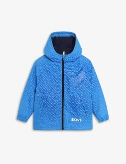 Boss Water-Reactive Logo Shell Windbreaker Jacket 8-14 Years 8 Boss Water-Reactive Logo Shell Windbreaker Jacket 8-14 Years -Kid Couture R04150790 NAVY ALT03