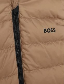 Boss Logo-patch Reversible Puffer Gilet 4-16 Years -Kid Couture R04150791 STONE ALT02