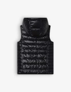 Boss Logo-patch Reversible Puffer Gilet 4-16 Years -Kid Couture R04150791 STONE ALT04